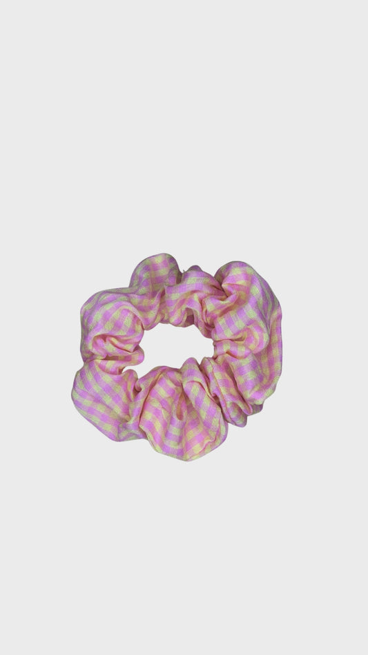 Pink Gingham Scrunchie Accessory